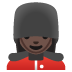 💂🏿‍♀️ woman guard: dark skin tone display on Google